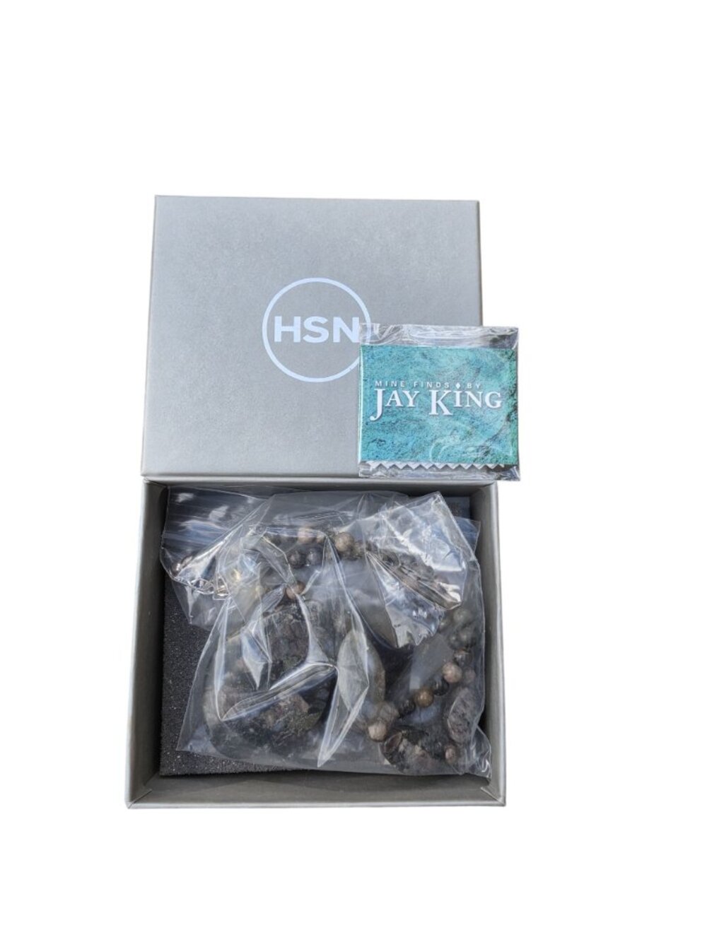 Jay King HSN Mine Finds Blue & Gray Stone Beaded Necklace Sterling With Box - Picture 5 of 5